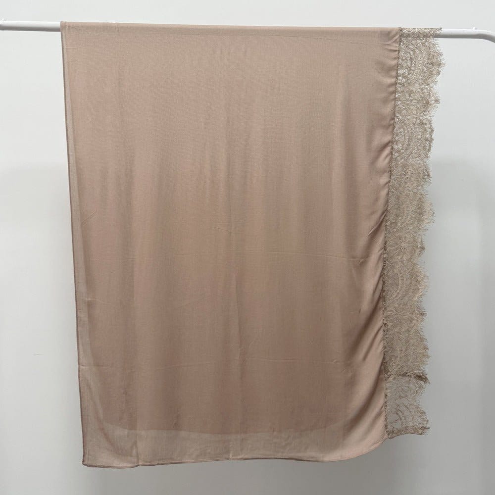 Lace Trim Rayon Hijab Scarf(MH211) - A-1 Thread Vault
