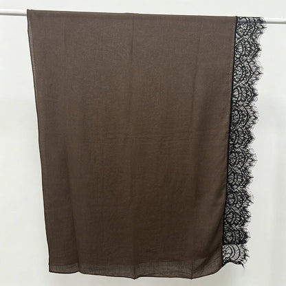Lace Trim Rayon Hijab Scarf(MH211) - A-1 Thread Vault