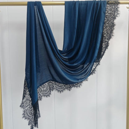 Lace Trim Rayon Hijab Scarf(MH211) - A-1 Thread Vault