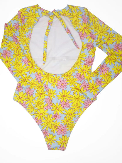 Ladies One-Piece Swimsuit High Collar Belted Design Abdomen Shaping Ideal Summer Beach And Swimming Pool Swimwear - A-1 Thread Vault