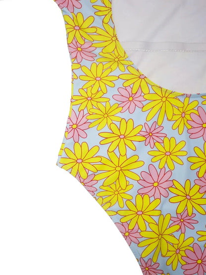 Ladies One-Piece Swimsuit High Collar Belted Design Abdomen Shaping Ideal Summer Beach And Swimming Pool Swimwear - A-1 Thread Vault