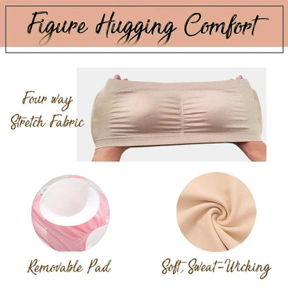 Ladies' Stretch Strapless Bra Fashion Solid Color Invisible Beauty Back Anti-slip Bra Suitable For One-Shoulder Top and Dress - A-1 Thread Vault