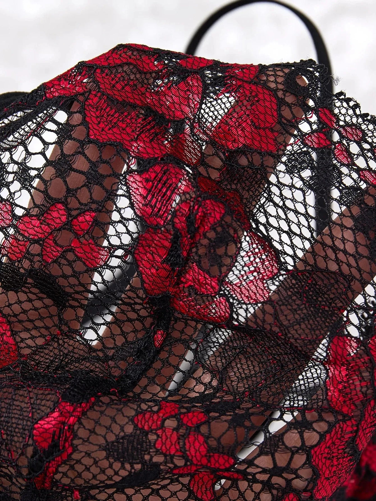 Lady's sexy lace black strapless nightgown, transparent lace nightgown, floral pattern with strapless transparent ZA825133 - A-1 Thread Vault