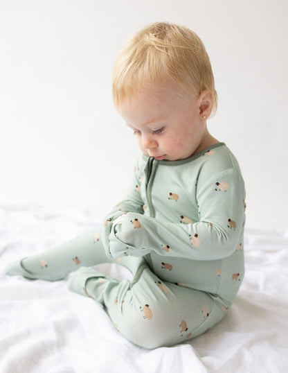 Lamb Bamboo Convertible Footed Onesie - A-1 Thread Vault