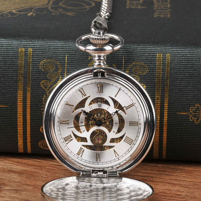 Large Pocket Watch Silver Double-hinged Mechanical - A-1 Thread Vault