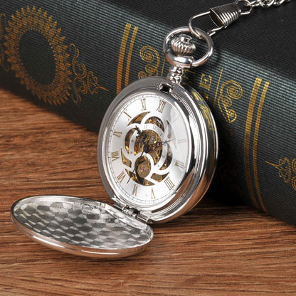 Large Pocket Watch Silver Double-hinged Mechanical - A-1 Thread Vault