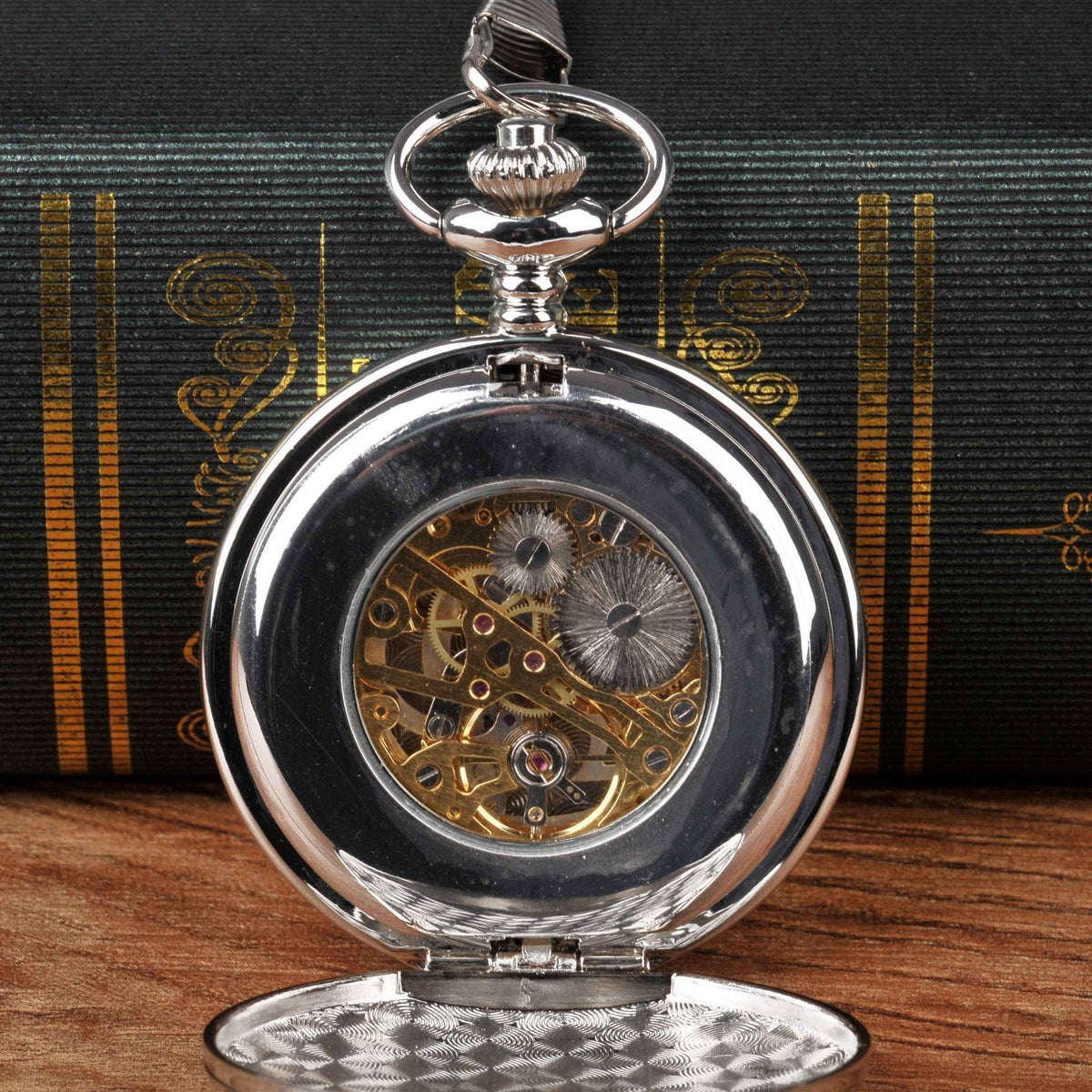 Large Pocket Watch Silver Double-hinged Mechanical - A-1 Thread Vault