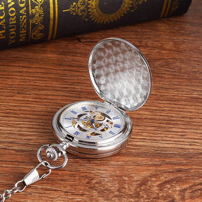 Large Pocket Watch Silver Double-hinged Mechanical - A-1 Thread Vault