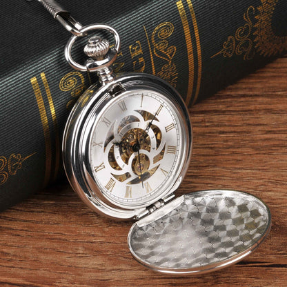 Large Pocket Watch Silver Double-hinged Mechanical - A-1 Thread Vault