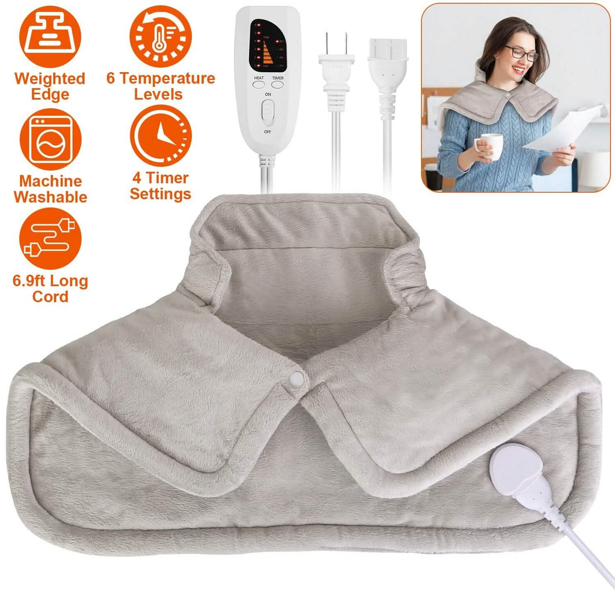 Large Weighted Heating Pad for Neck and Shoulders - A-1 Thread Vault