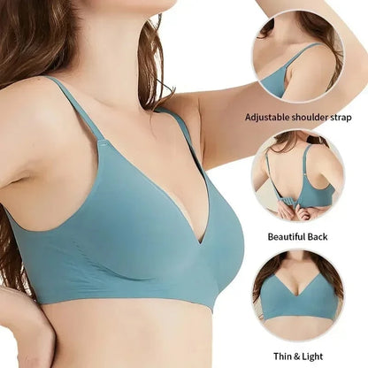 Latex Jelly Underwear Seamless Bras for Woman Wireless Sleep Removable Padded Bralette One Piece Brassiere No Wire Comfortable - A-1 Thread Vault