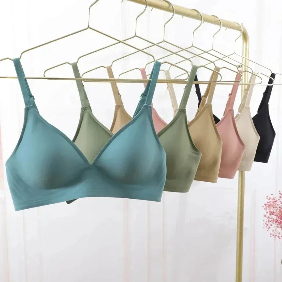 Latex Jelly Underwear Seamless Bras for Woman Wireless Sleep Removable Padded Bralette One Piece Brassiere No Wire Comfortable - A-1 Thread Vault