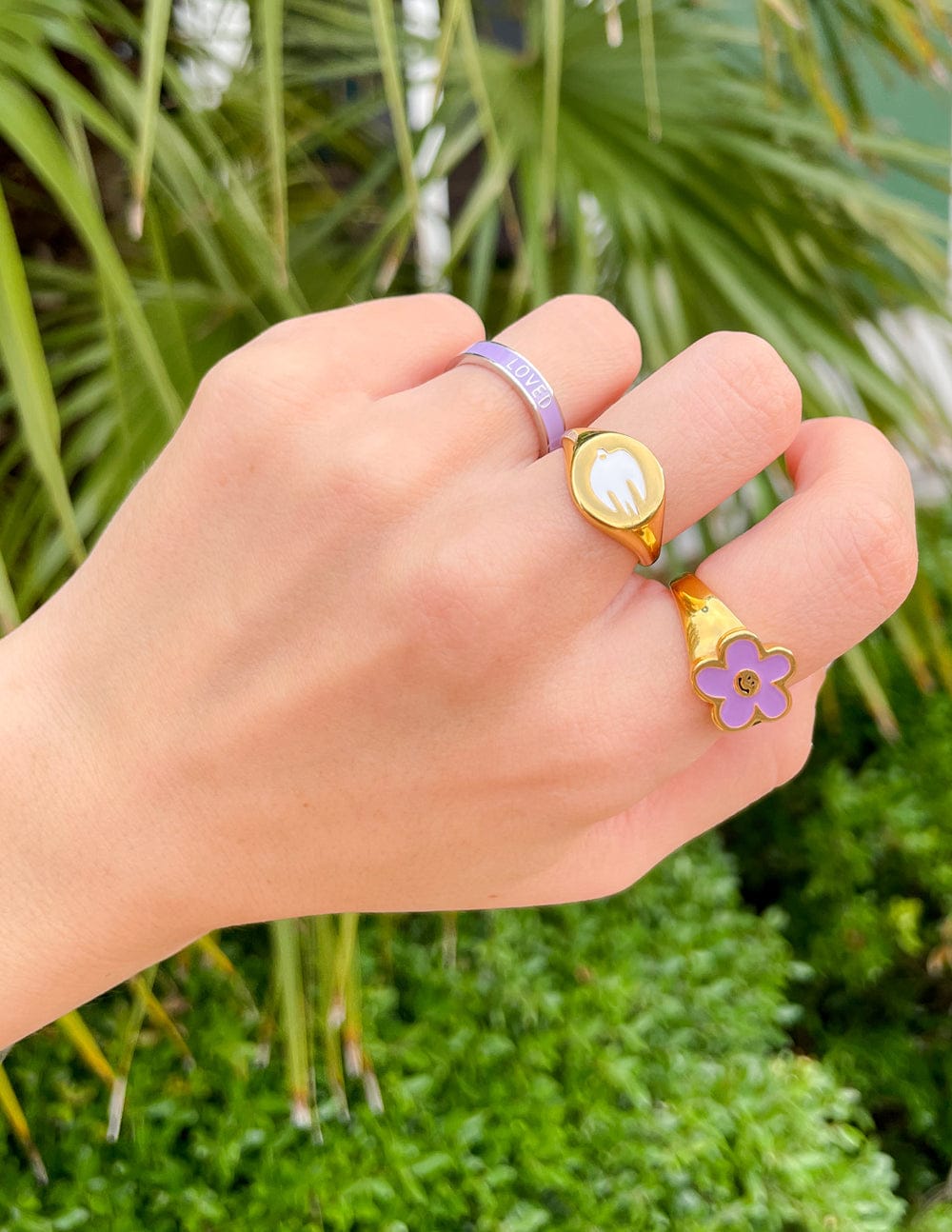 Lavender Enamel Loved Ring - A-1 Thread Vault