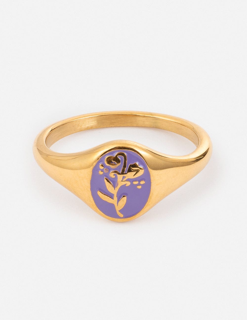 Lavender Flower Signet Ring - A-1 Thread Vault