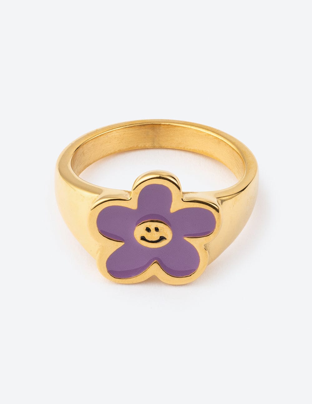 Lavender Smiley Flower Ring - A-1 Thread Vault