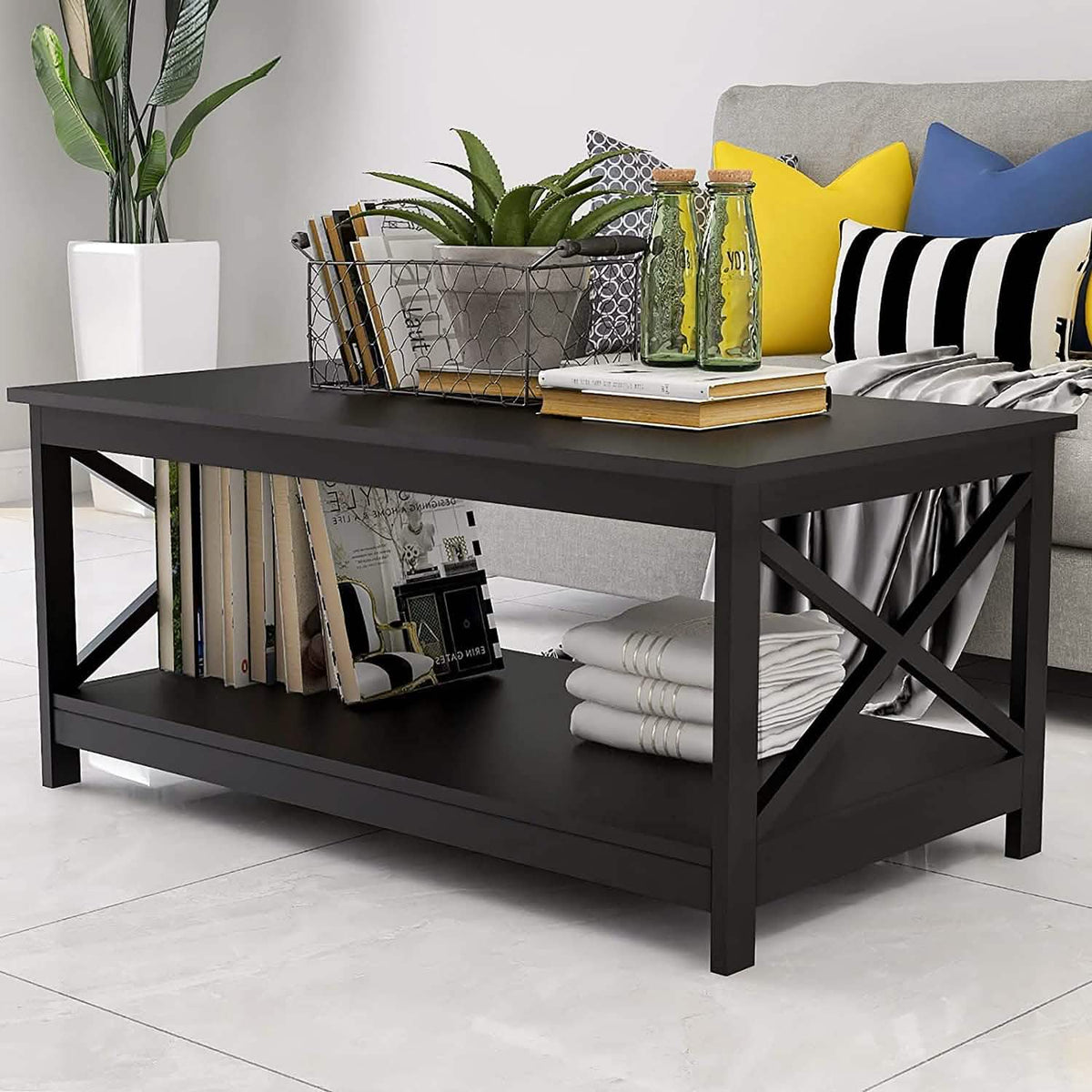 Lecut 39.56” L Concise Style Coffee Table Oxford Console Table - A-1 Thread Vault