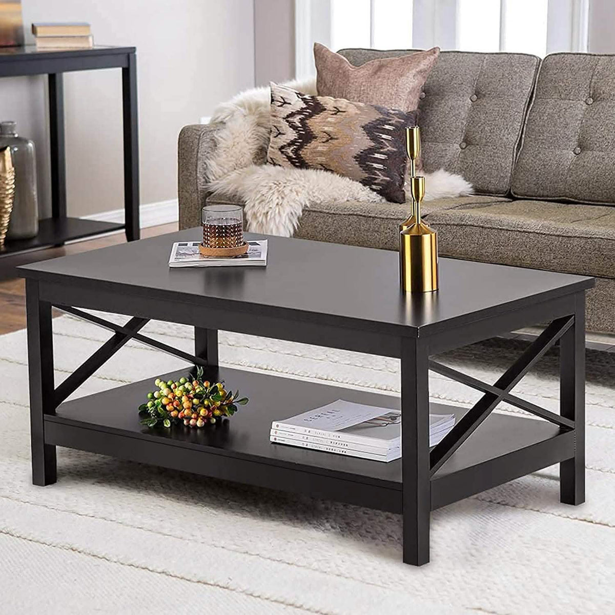 Lecut 39.56” L Concise Style Coffee Table Oxford Console Table - A-1 Thread Vault