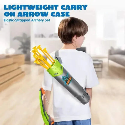 LED Bow & Arrow Toy Set for Kids Light-Up Archery Play Kit with Suction Cup Arrows (Blue/Green) - A-1 Thread Vault