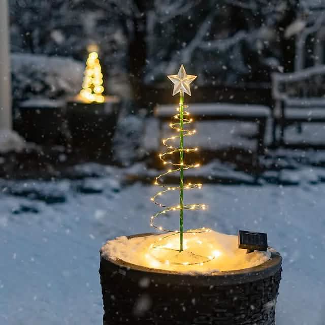 LED Christmas Tree Outdoor Solar Ground Plug Lights - A-1 Thread Vault