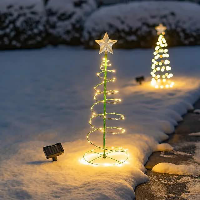 LED Christmas Tree Outdoor Solar Ground Plug Lights - A-1 Thread Vault