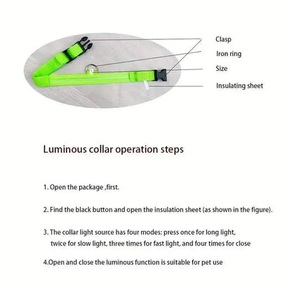 LED Dog Collars Light Adjustable Flashing Luminous Collar Night Anti-Lost - A-1 Thread Vault