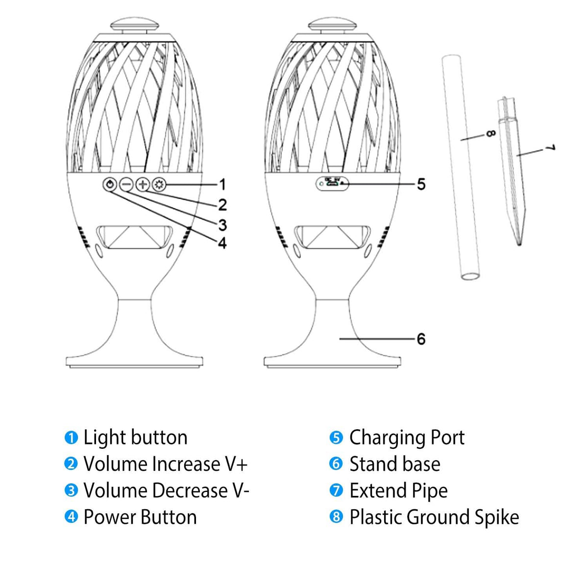 LED Flame Speakers Torch - A-1 Thread Vault