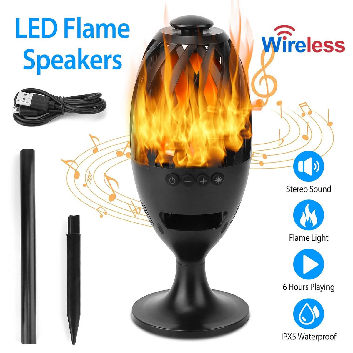 LED Flame Speakers Torch - A-1 Thread Vault