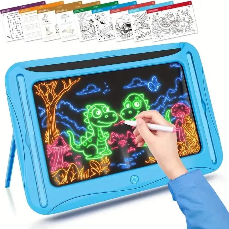 LED Light-Up Doodle Board – 9 Double-Sided Cards with Markers, Art Toy for Kids 3-8 - A-1 Thread Vault