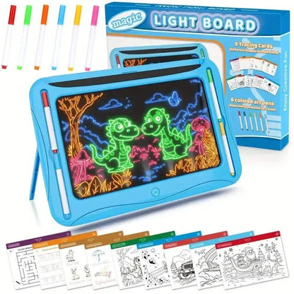 LED Light-Up Doodle Board – 9 Double-Sided Cards with Markers, Art Toy for Kids 3-8 - A-1 Thread Vault