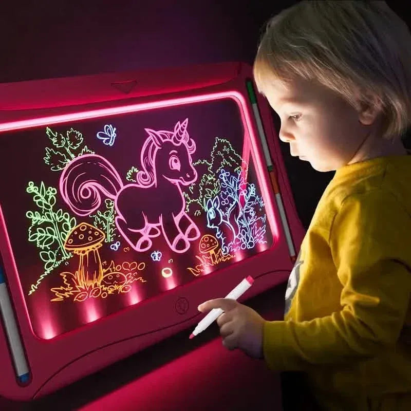LED Light-Up Doodle Board – 9 Double-Sided Cards with Markers, Art Toy for Kids 3-8 - A-1 Thread Vault