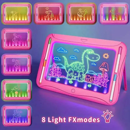 LED Light-Up Doodle Board – 9 Double-Sided Cards with Markers, Art Toy for Kids 3-8 - A-1 Thread Vault
