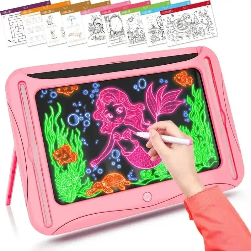 LED Light-Up Doodle Board – 9 Double-Sided Cards with Markers, Art Toy for Kids 3-8 - A-1 Thread Vault