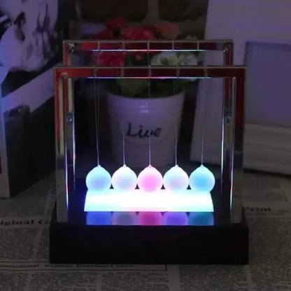 LED Light Up Pendulum Perpetual Fun Science Physics Learning Balance Balls Desk Toys - A-1 Thread Vault