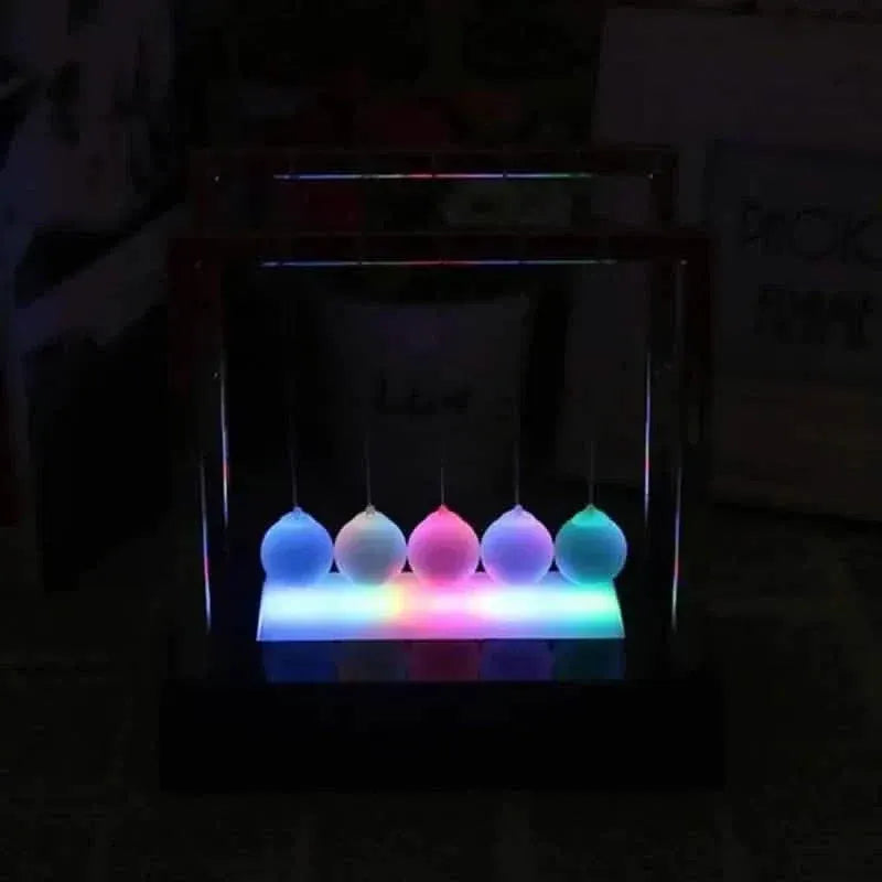LED Light Up Pendulum Perpetual Fun Science Physics Learning Balance Balls Desk Toys - A-1 Thread Vault