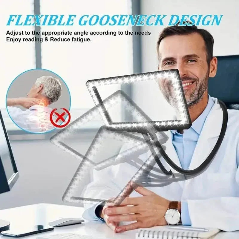 LED Magnifying Glass with Stand - 5x Zoom, USB Rechargeable Reading Aid - A-1 Thread Vault