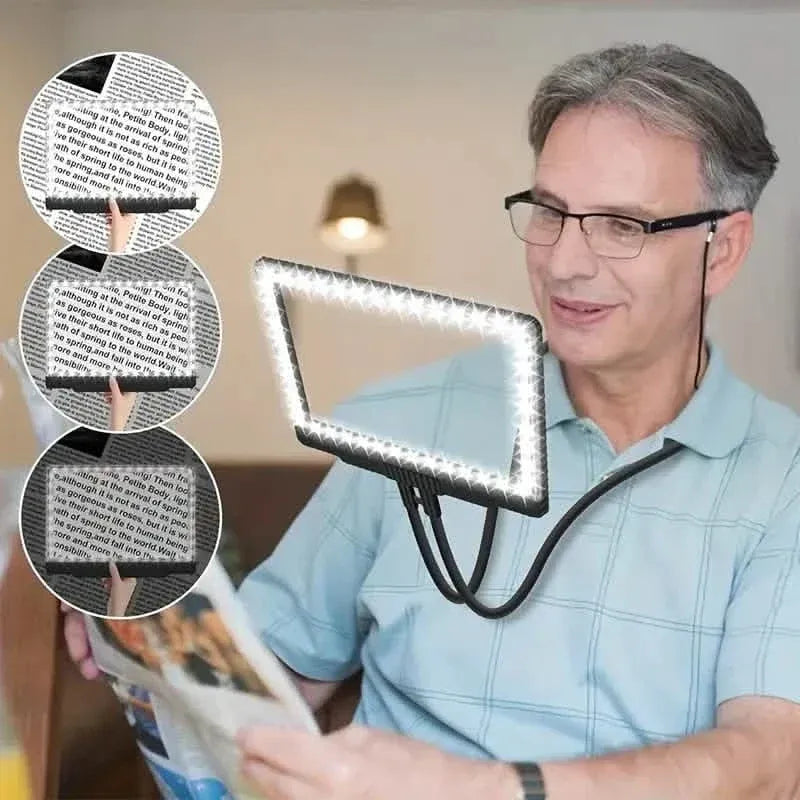 LED Magnifying Glass with Stand - 5x Zoom, USB Rechargeable Reading Aid - A-1 Thread Vault