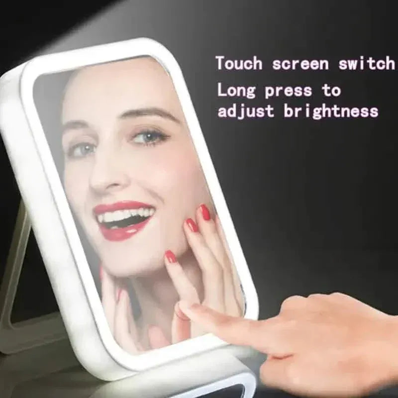 LED Makeup Mirror Touch Screen 3 Light Portable Standing Folding Vanity Mirror - A-1 Thread Vault
