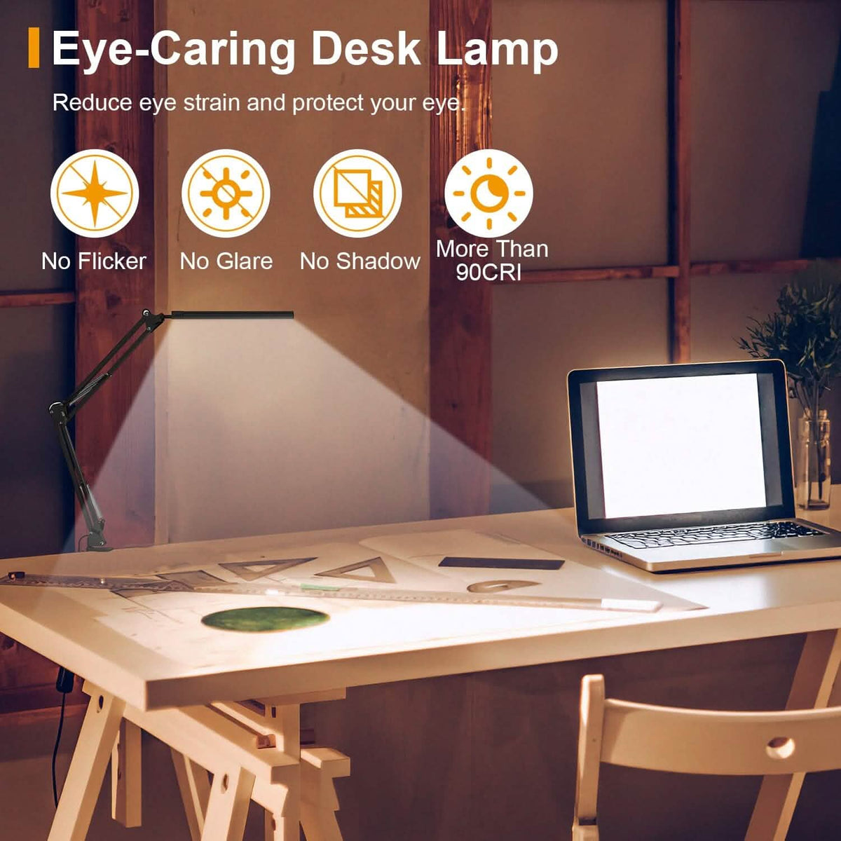 LED Reading Desk Lamp with Clamp Adjustable Swing Arm - A-1 Thread Vault