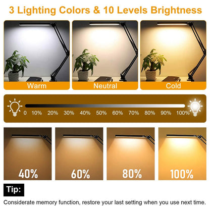 LED Reading Desk Lamp with Clamp Adjustable Swing Arm - A-1 Thread Vault