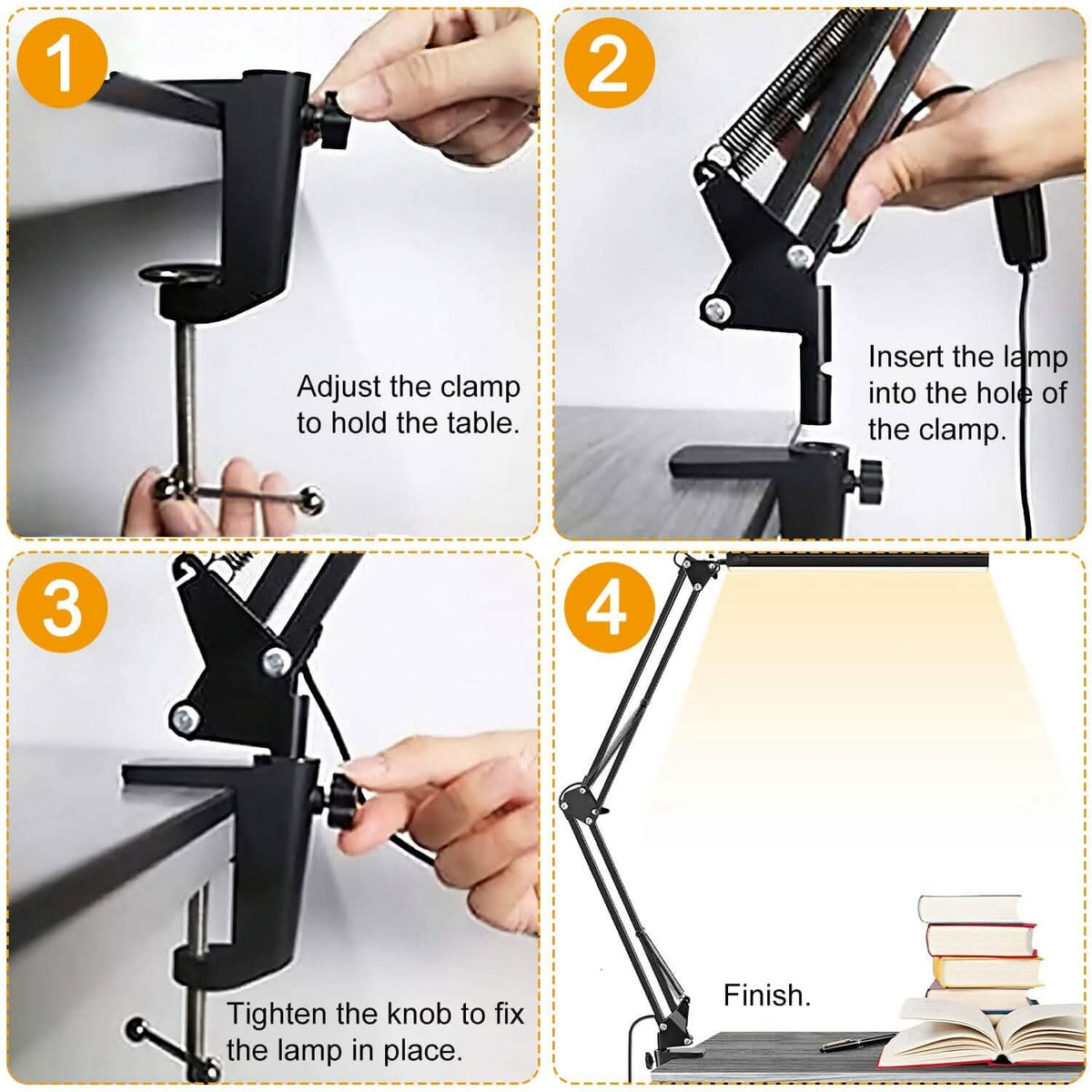 LED Reading Desk Lamp with Clamp Adjustable Swing Arm - A-1 Thread Vault