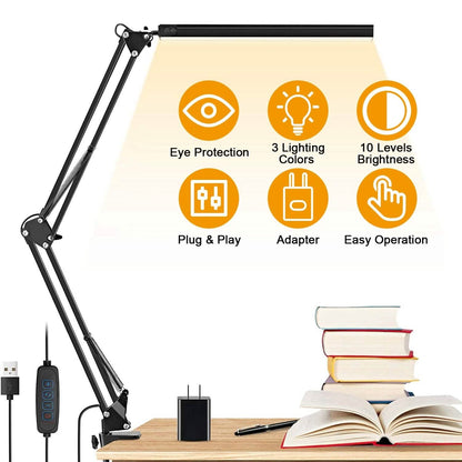 LED Reading Desk Lamp with Clamp Adjustable Swing Arm - A-1 Thread Vault