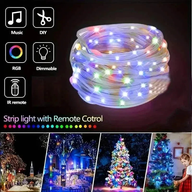 LED Rope Lights Outdoor, RGB Remote Control Fairy String Lights Plug In With 200 LEDs - A-1 Thread Vault