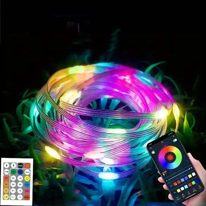LED Rope Lights Outdoor, RGB Remote Control Fairy String Lights Plug In With 200 LEDs - A-1 Thread Vault