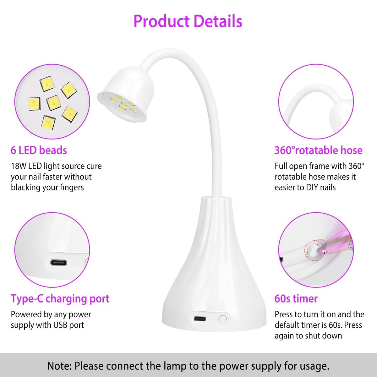 LED UV Nail Lamp Polish Dryer Lamp - A-1 Thread Vault