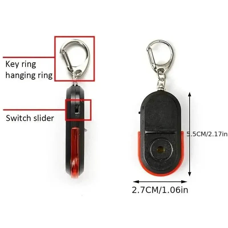 LED Whistle Key Finder Flashing Beeping Sound Control Alarm Anti-Lost Key Locator Finder Tracker With Key Ring - A-1 Thread Vault
