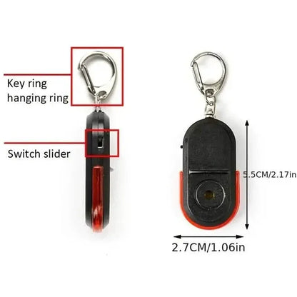 LED Whistle Key Finder Flashing Beeping Sound Control Alarm Anti-Lost Key Locator Finder Tracker With Key Ring - A-1 Thread Vault