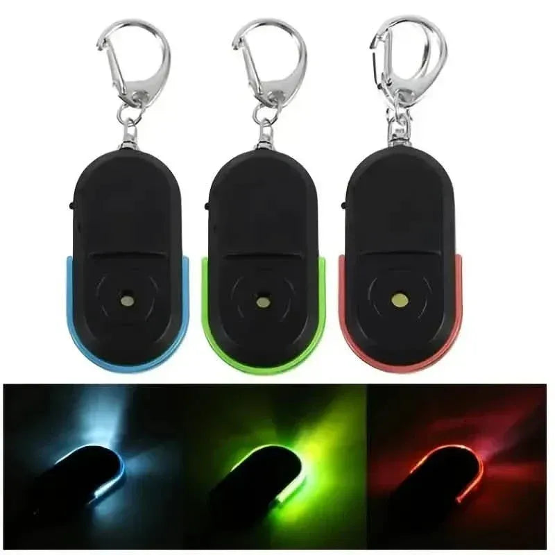 LED Whistle Key Finder Flashing Beeping Sound Control Alarm Anti-Lost Key Locator Finder Tracker With Key Ring - A-1 Thread Vault