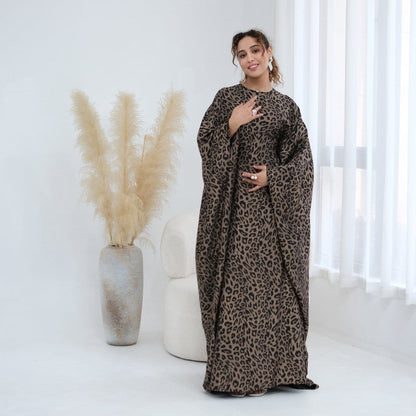 Leopard Print Batwing Maxi Dress(MA450) - A-1 Thread Vault