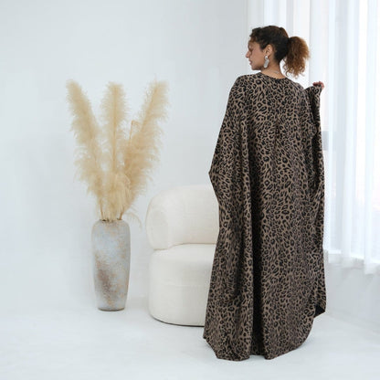 Leopard Print Batwing Maxi Dress(MA450) - A-1 Thread Vault