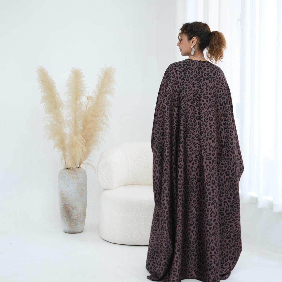Leopard Print Batwing Maxi Dress(MA450) - A-1 Thread Vault